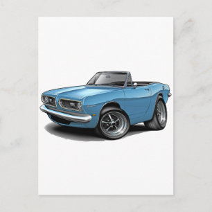 1967-69 Barracuda Lt Blue - konvertibel Vykort