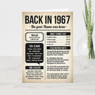 1967 Back in the Day, Fakta Födelsedagskort Kort