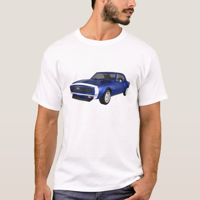 1967 Camaro SS: Blå Avsluta: 3D-modell: Tee Shirt (Framsida)