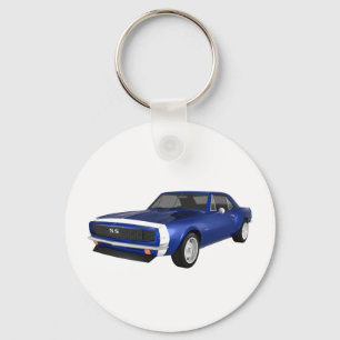 1967 Camaro SS: Blue Avsluta: 3D Model: Nyckelring