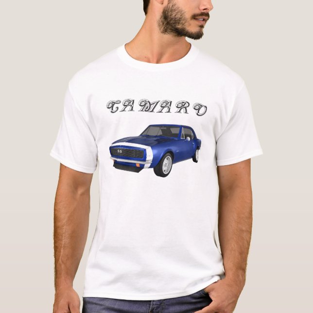 1967 Camaro SS: Blue Avsluta: 3D Model: T-shirt (Framsida)