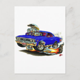 1967 Chevelle Mörk blått Car Vykort