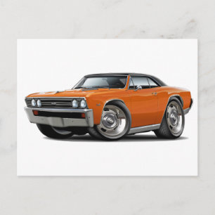 1967 Chevelle Orange Black Top Vykort