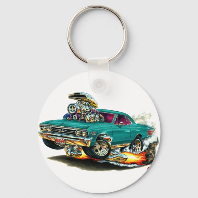 1967 Chevelle Teal Car Nyckelring (Framsida)