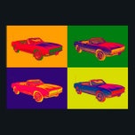 1967 Chevy Camaro RS Conversible Pop Art Poster<br><div class="desc">1967 Chevy Camaro RS Conversible Muskelcar Pop Art-bild</div>