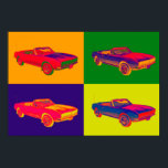 1967 Chevy Camaro RS Conversible Pop Art Poster<br><div class="desc">1967 Chevy Camaro RS Conversible Muskelcar Pop Art-bild</div>