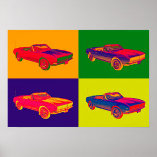 1967 Chevy Camaro RS Conversible Pop Art Poster