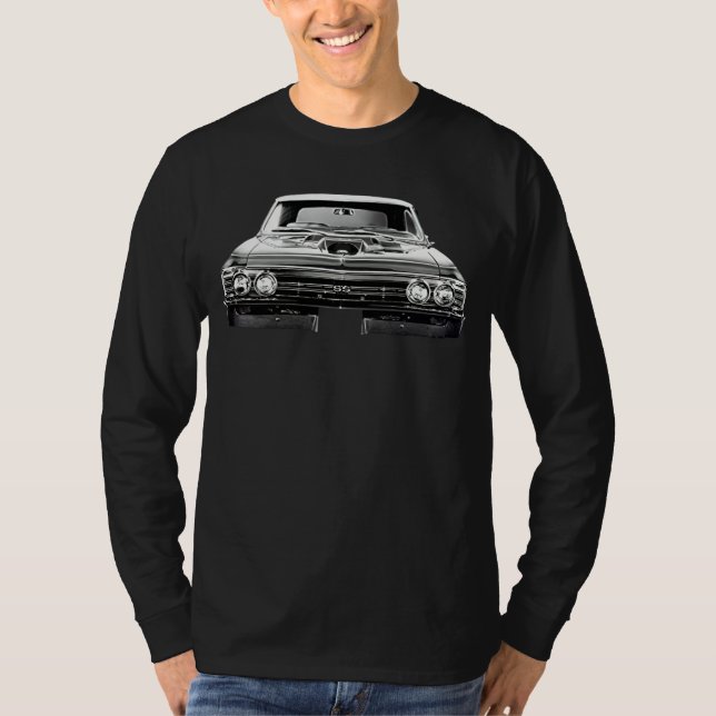 1967 Chevy Chevelle Ss Front View Silhouette T Shirt (Framsida)