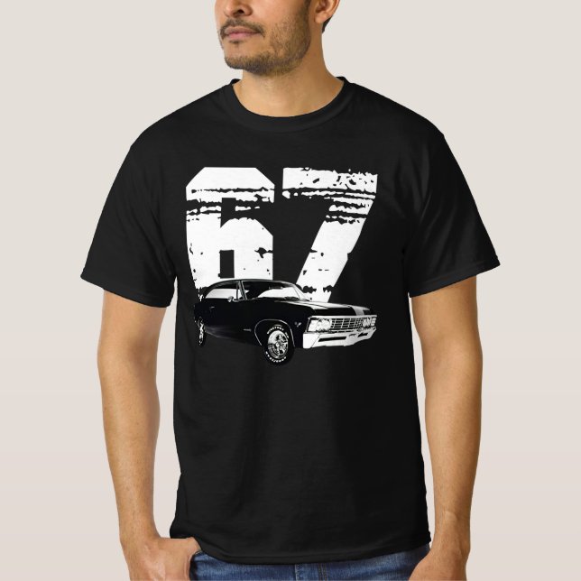 1967 Chevy Impala Front Side View T Shirt (Framsida)