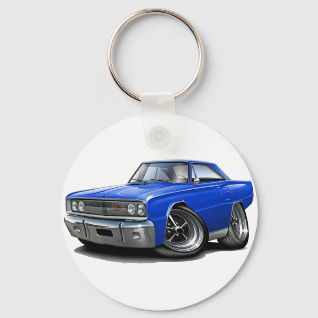 1967 Coronet RT Blue Car Nyckelring (Framsida)