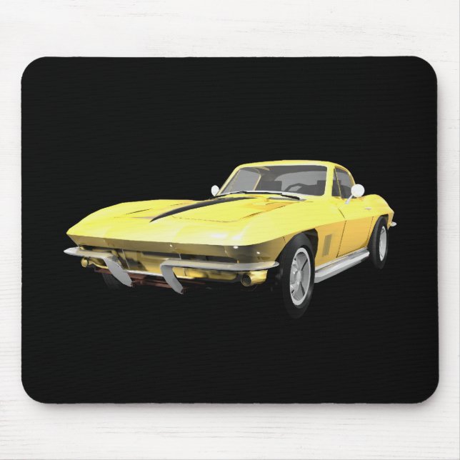1967 Corvette Sports Car: Avsluta Gult Musmatta (Framsidan)
