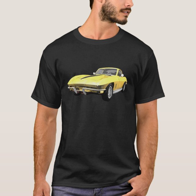 1967 Corvette Sports Car: Avsluta Gult T-shirt (Framsida)
