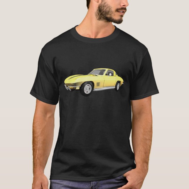 1967 Corvette Sports Car: Avsluta gult Tee (Framsida)