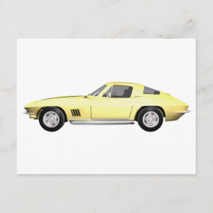 1967 Corvette Sports Car: Avsluta gult Vykort