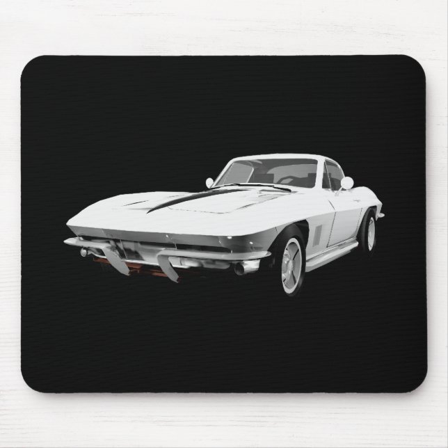 1967 Corvette Sports Car: White Avsluta: Musmatta (Framsidan)