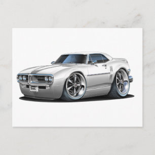 1967 Fågelvit bil Vykort