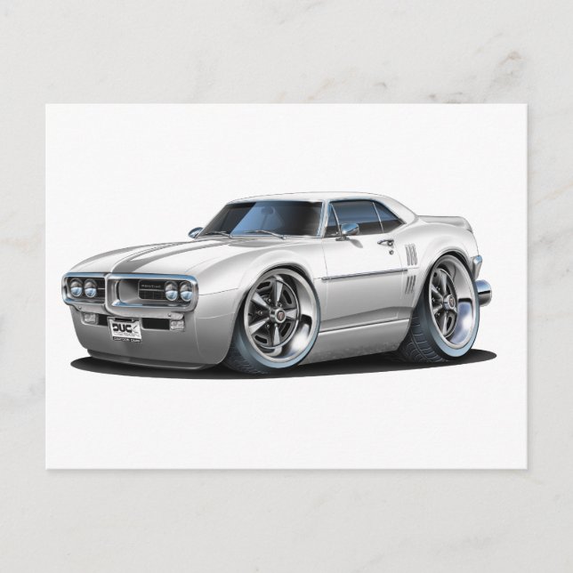 1967 Fågelvit bil Vykort (Framsida)