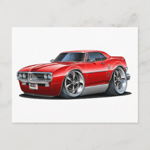 1967 Fyrfågelfärgad bil Vykort