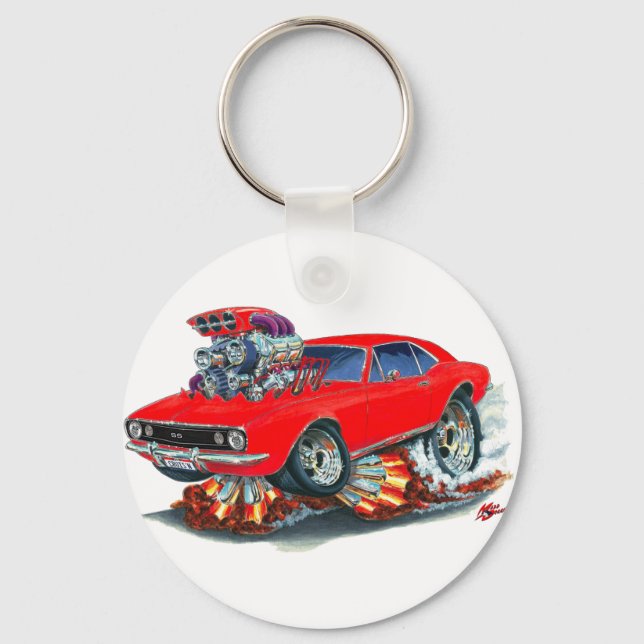 1967 Kamaro SS Red Car Nyckelring (Framsida)