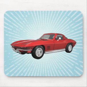 1967 Korvett: Idrottsbil: Röd Avsluta: Mousepad Musmatta