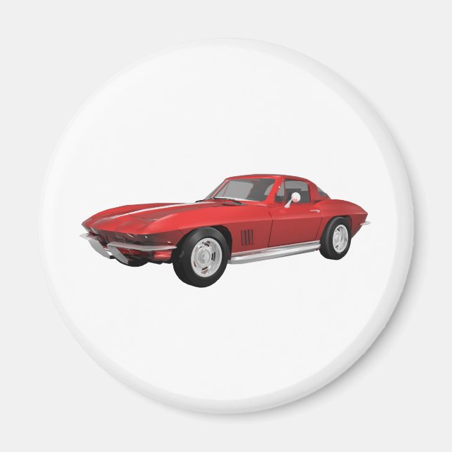 1967 Korvette: Idrottsbil: Röd Avsluta: Magnet (Framsidan)