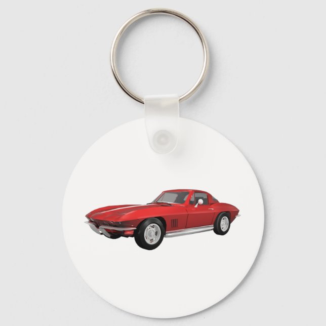 1967 Korvette: Idrottsbil: Röd Avsluta: Nyckelring (Framsida)