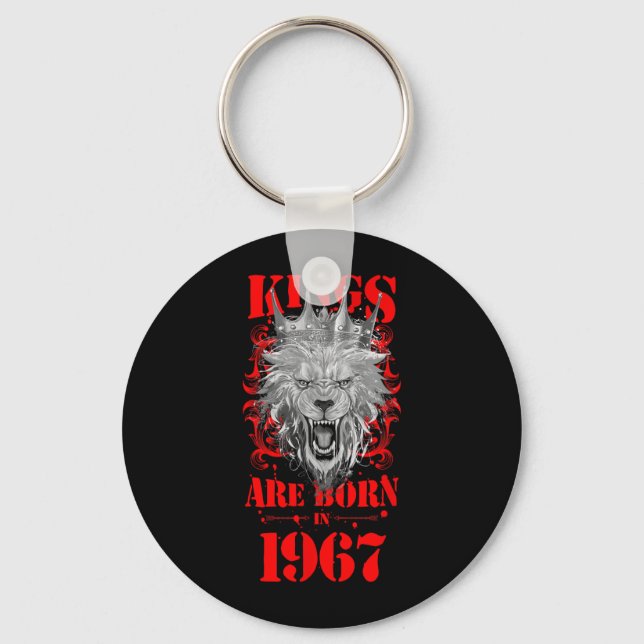 1967 Lion Född Kung Krona Födelsedag Citat Nyckelring (Framsida)