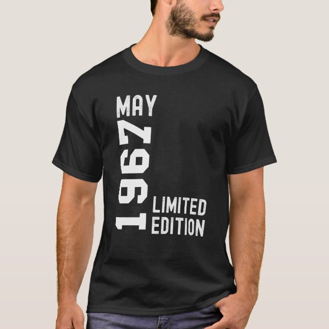 1967 maj Grattis på födelsedagen Party T Shirt (Framsida)