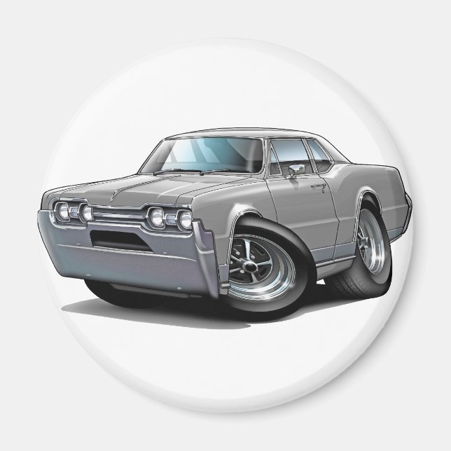 1967 Olds Cutlass Grått Car Magnet (Framsidan)