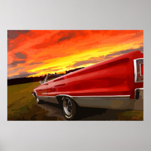 1967 Plymouth Satellite Conversible Himlar Fire Poster