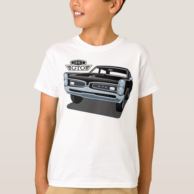 1967 Pontiac GTO Black T Shirt (Framsida)