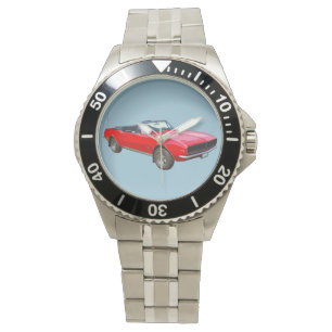1967 Röda konvertibla Kameravtryckarkulor Armbandsur