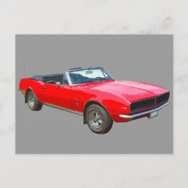 1967 rött konvertibelt kameracentrum vykort