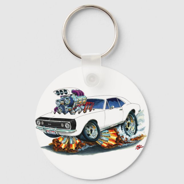 1967 Vit-svart Camaro SS-bil Nyckelring (Framsida)