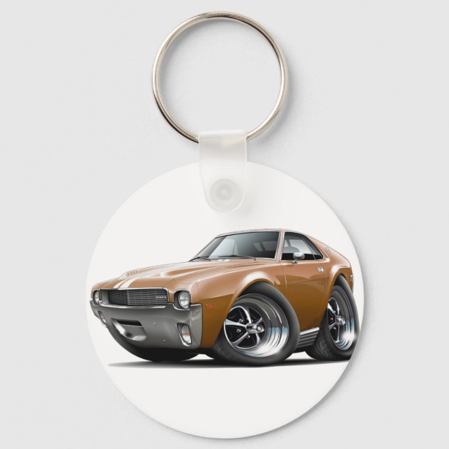 1968-69 AMX Brown-White Car Nyckelring (Framsida)