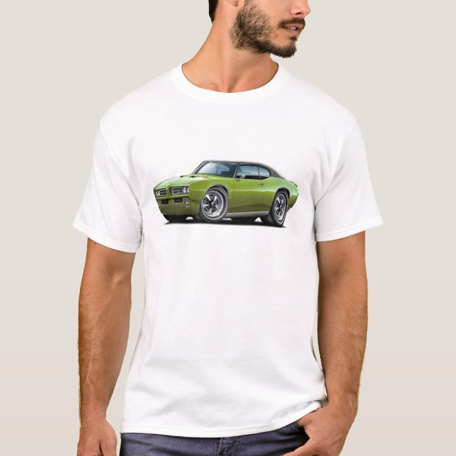 1968-69 GTO-Grönt-Svart bästa bil T-shirt (Framsida)