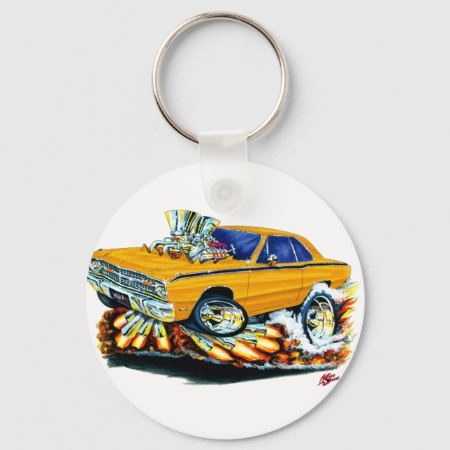 1968-71 Dodge Dart Orange Car Nyckelring (Framsida)