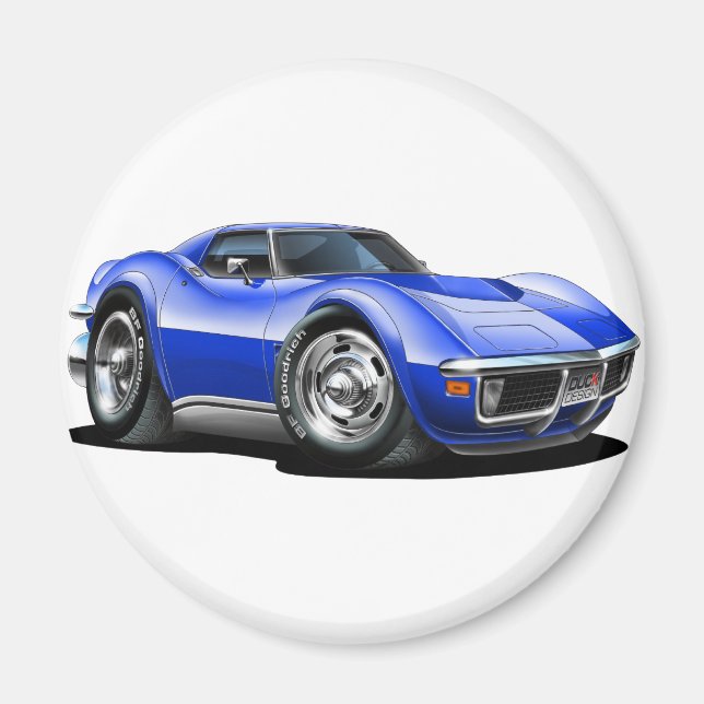 1968-72 Corvette Blue Car Magnet (Framsidan)
