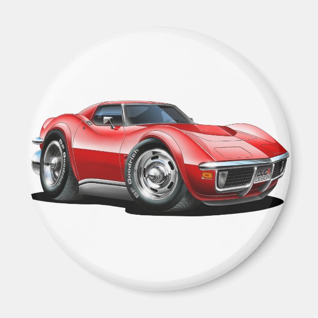 1968-72 Corvette Red Car Magnet (Framsidan)