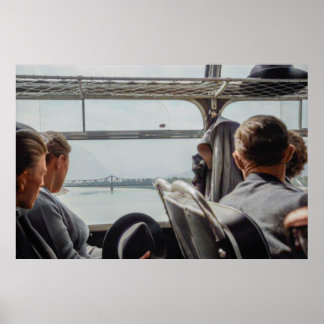 1968 års färgade European Countryside Buss Ride Poster