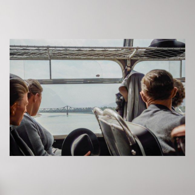 1968 års färgade European Countryside Buss Ride Poster (Framsidan)