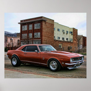 1968 Cevy camaro-muskelbil Poster