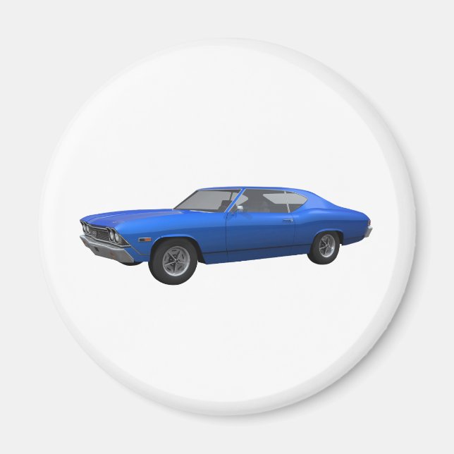 1968 Chevelle S: Blue Avsluta Magnet (Framsidan)