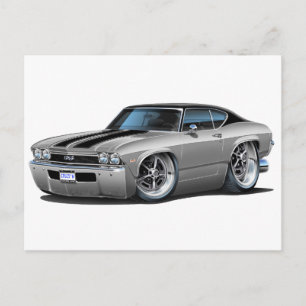 1968 Chevelle Silver-Black Rand Vykort