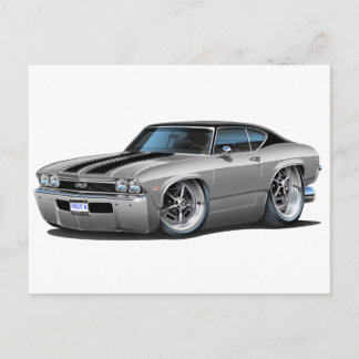 1968 Chevelle Silver-Black Rand Vykort