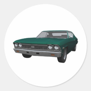 1968 Chevelle SS: Grönten Avslutar Runt Klistermärke