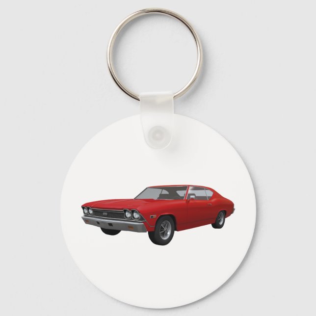 1968 Chevelle SS: Red Avsluta Nyckelring (Framsida)