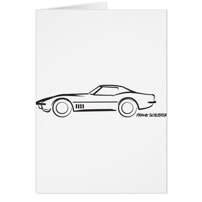 1968 Corvette Hardtop BLK Hälsningskort (Framsidan)