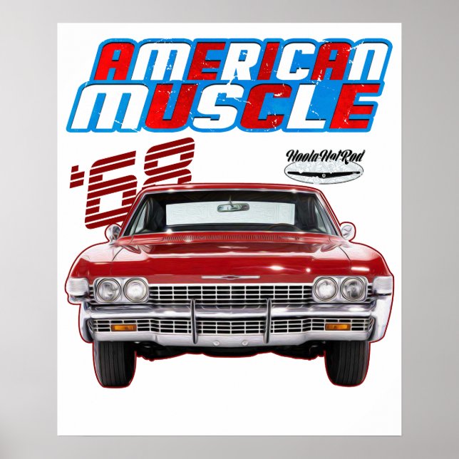 1968 Fastback,pony car,Hotrod,Drag Car,Oldtimer,cl Poster (Framsidan)