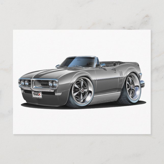1968 Firebird Grått-konvertibel Vykort (Framsida)